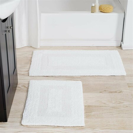 DAPHNES DINNETTE 100 Percent Cotton 2 Piece Bathroom Runner Set, White DA3242778